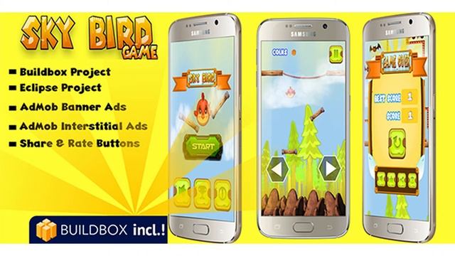 Sky Bird Game - Android Buildbox Game with Admob | Codecanyon Scripts and Snippets смотреть онлайн