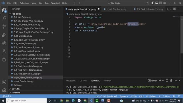 Copy, paste format dãy Ô Excel bằng Python (xlwings copy and paste with formatting) - QA.1 смотреть онлайн