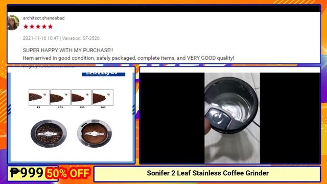 Sonifer 2 Leaf Stainless Coffee Grinder 50% off! ₱999 only смотреть онлайн