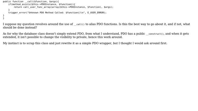 Code Review: Using PHP's __call() to emulate a Class instead of Extending смотреть онлайн