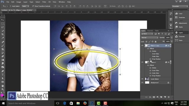 ADOBE PHOTOSHOP CC 2014- Neon Glow Effect, Photoshop tutorial, Adding Ring Neon Effect on a photo. смотреть онлайн