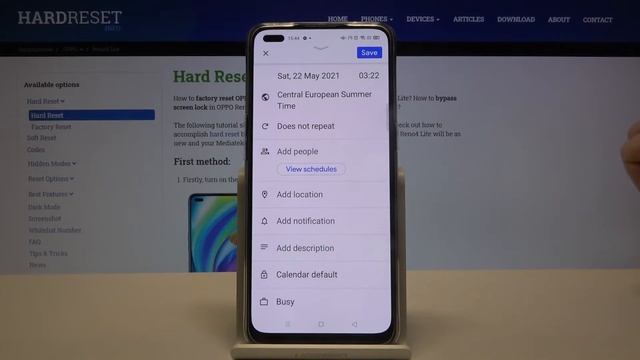 OPPO Reno 4 Lite Calendar App - Add New Event смотреть онлайн