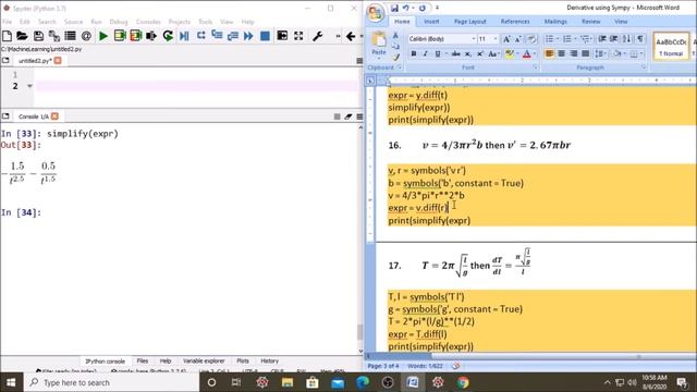 [SP1] Python+ Calculus: Implementation of dy/dx using Sympy (Derivative: Part 1) смотреть онлайн