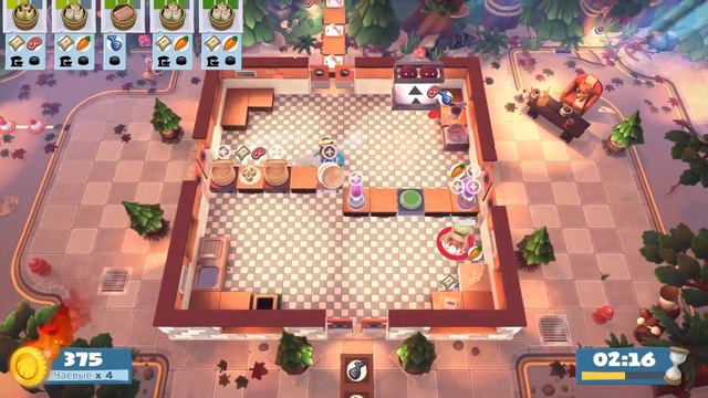 Overcooked 2 Campfire Cook Off Кевин 2 3 звезды, 2 игрока. Co-op смотреть онлайн