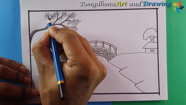 Bridge on River Scenery Drawing | bridge soho Nodir Drisso смотреть онлайн