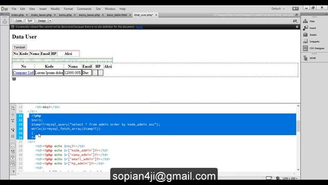 Bootstrap Tutorial pada website PHP || 03. Template tabel смотреть онлайн