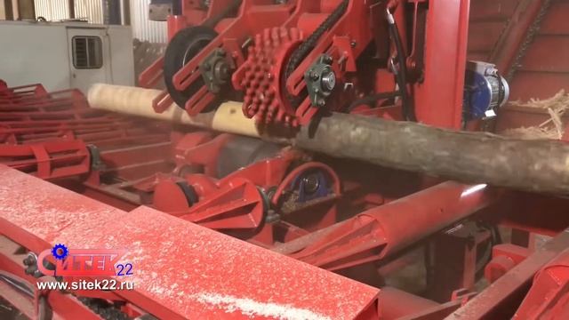 Окорочный станок ОС-600Т (тонкомер) «СИТЕК». Окорка сосны. Видео смотреть онлайн