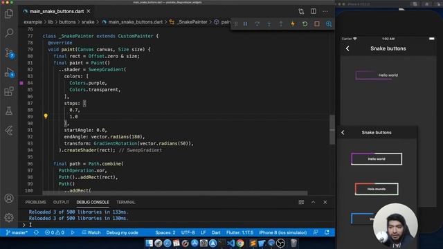 Snake Button Animation | Flutter Custom Widget | Animaciones | CustomPainter смотреть онлайн