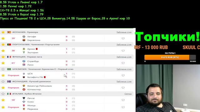 СТРИМ ПО СТАВКАМ! Хетафе-Барселона! Вильярреал-Бетис! Страсбур-Лион! Вестерло-Гент! Лечче-Комо! смотреть онлайн