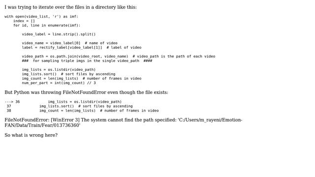Python giving FileNotFoundError for file name смотреть онлайн