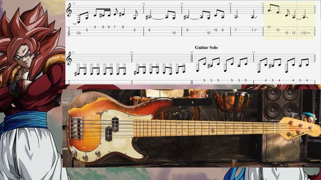 backingtrack dragon ball GT theme - dan dan kokoro hikareteku bass tab (novocal no guitar) смотреть онлайн