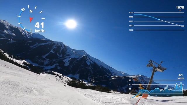 Saalbach-Hinterglemm, Black ski run 55, sunny day, 13.01.2022 смотреть онлайн