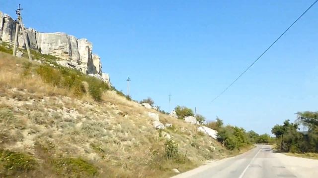 Крым, дорога к пещерному городу Тепе-Кермен, сентябрь 2017 года. смотреть онлайн