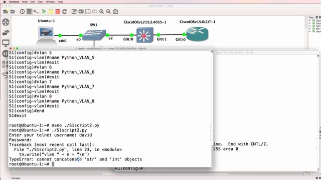 GNS3 Talks: Python for Network Engineers with GNS3 (Part 4) - Create switch VLANs using loops смотреть онлайн