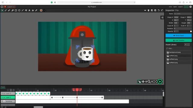 Importing and Animating Graphics Assets in Wick Editor - Loop Animation Tutorial смотреть онлайн