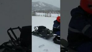 Мотобуксировщик " железная собака" первый выезд