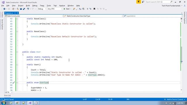 Static Constructor C# | Non Instance Constructor C# | Constructor C# | #techpointfundamentals смотреть онлайн