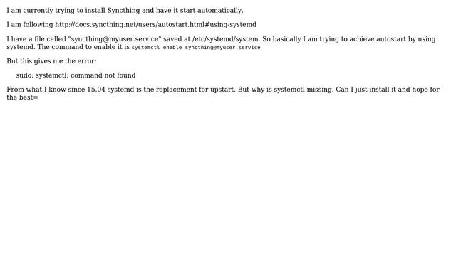 Ubuntu 15.04 systemctl: command not found смотреть онлайн