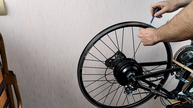 Спицевание мотор-колеса Bafang в 1 крест (спицы 12 G (2,6 mm) смотреть онлайн