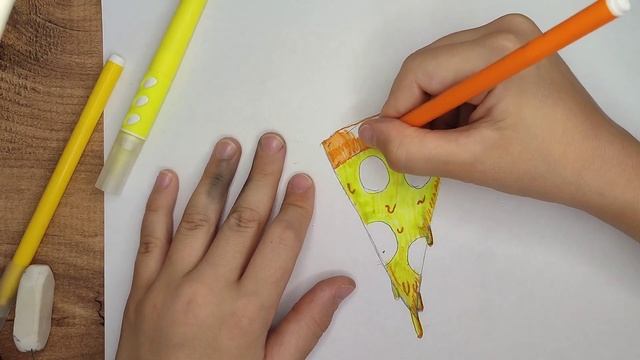 Как нарисовать пиццу? ! Легкий способ, сможет даже ребёнок! #рисование #рисунок #пицца #pizza #draw смотреть онлайн