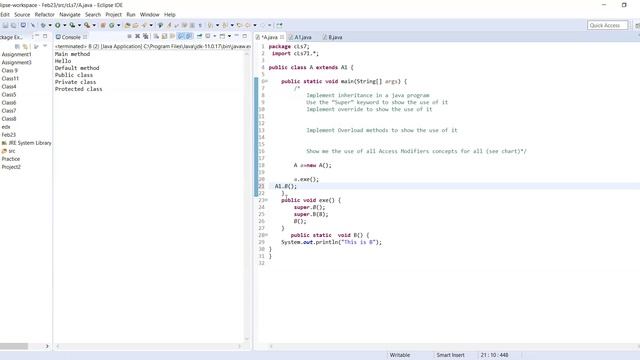 JAVA inheritance/overload/override/super Keyword смотреть онлайн
