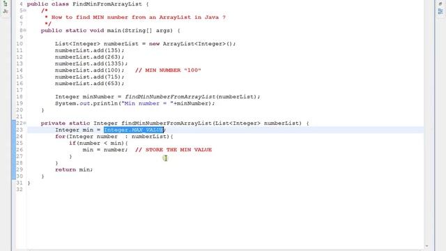 HOW TO FIND MIN NUMBER FROM AN ARRAYLIST IN JAVA смотреть онлайн