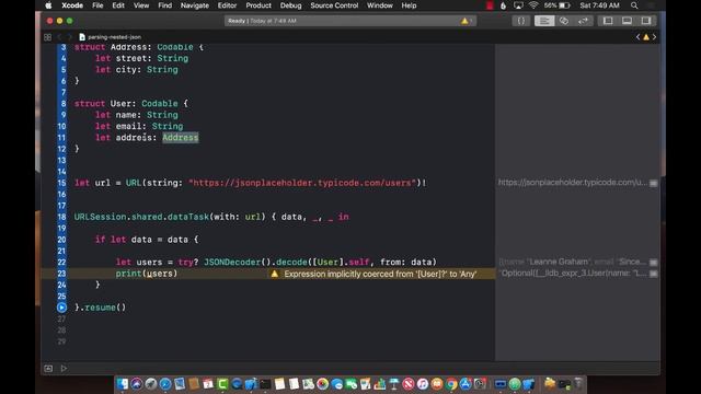 Parsing Nested JSON in Swift 4 смотреть онлайн