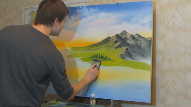 Пишем маслом красивые просторы на большом формате маслом! #Vitali Oil Painting смотреть онлайн