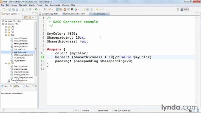 [Lynda.com] CSS с LESS и SASS - 21 - Использование операторов смотреть онлайн