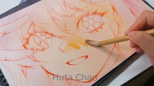 Draw Ai Hoshino With Flamingo Glass Pen | #oshinoko #hutachan