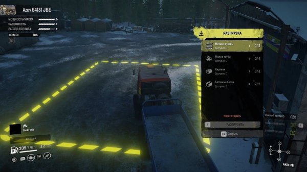 SnowRunner Чернокаменск восстановление гаража, сложность с ресурсами, завалы