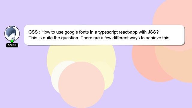 CSS : How to use google fonts in a typescript react-app with JSS? смотреть онлайн