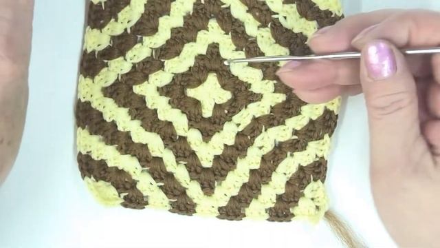 Узор квадратный мотив для пледа. Вязание крючком для начинающих смотреть онлайн