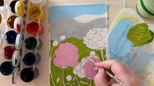 ? Объемные цветы. Очень красивый, яркий рисунок гуашью. Урок рисования для детей и взрослых