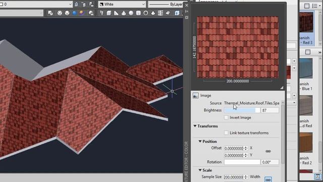 HOW TO APPLY ROOF MATERIAL IN AUTOCAD 3D