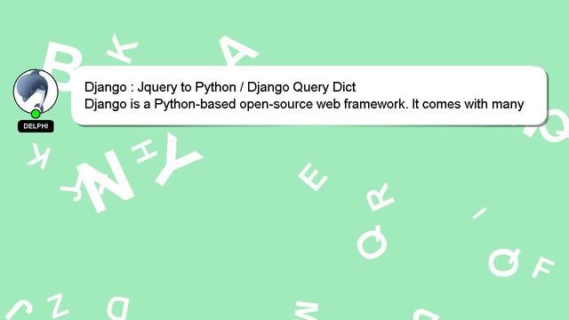 Django : Jquery to Python / Django Query Dict смотреть онлайн
