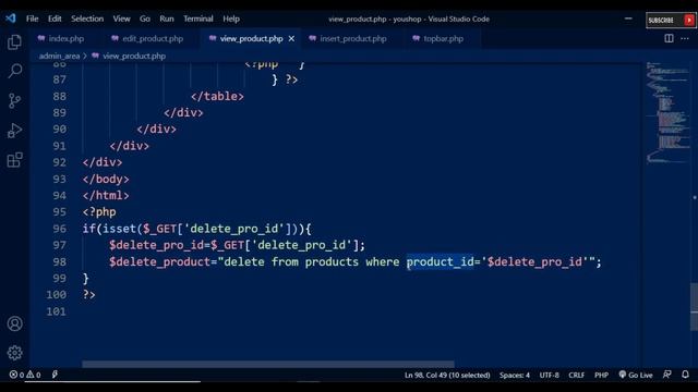 73. Delete Product Details from Database table Using PHP & MySQL смотреть онлайн