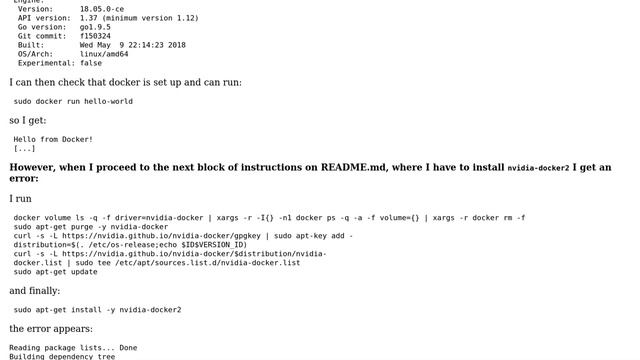Cant install nvidia-docker2 on bionic Ubuntu 18.04 LTS смотреть онлайн