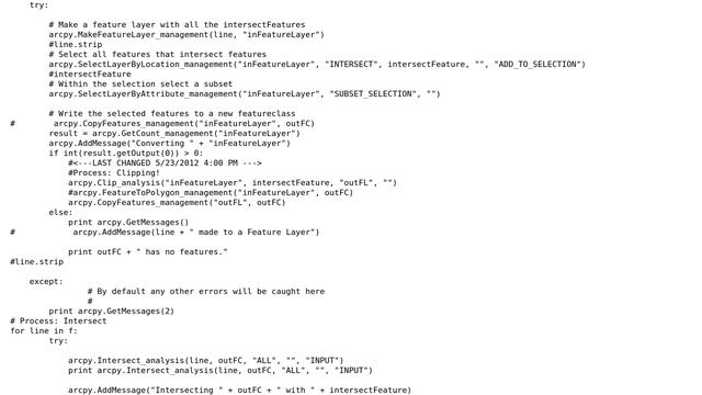GIS: Batch intersect from a text file using Python (ArcGIS) смотреть онлайн