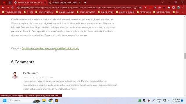 Part 21 - Making view blog post page - Job portal website - OOP PHP PDO - 4k смотреть онлайн