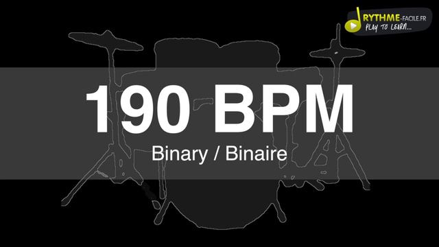 Metronome binaire - Clic - 190 BPM - DRUMS SOUND смотреть онлайн
