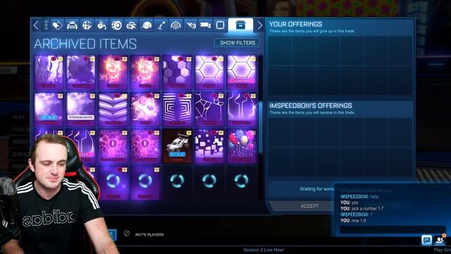 I LOST My Most EXPENSIVE Items... | Blind Trading With My MOST STACKED INVENTORY in Rocket League.. смотреть онлайн