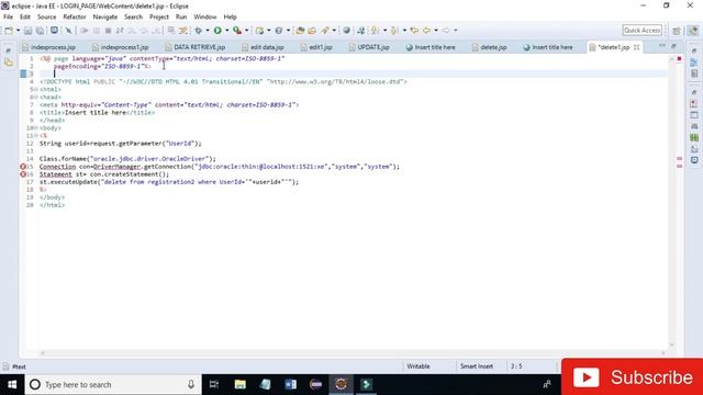 how to delete data from Oracle database using jsp смотреть онлайн