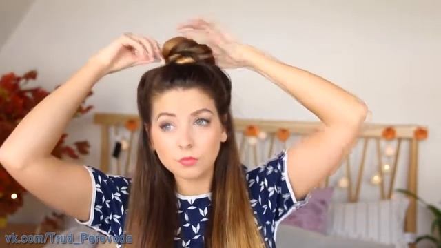 Быстрые прически на каждый день ☻ Простые прически от Zoella {Русская озвучка} смотреть онлайн