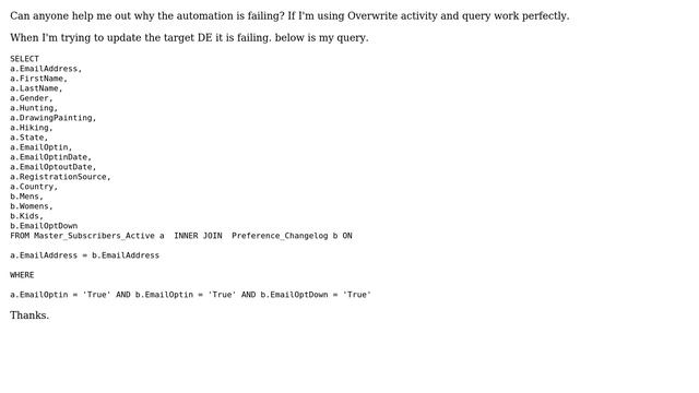 Automation Update action failed due to Violation of PRIMARY KEY constraint. Cannot insert... смотреть онлайн