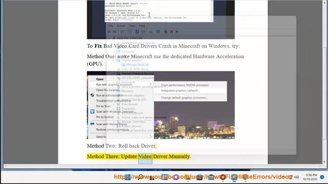 Fix Bad Video Card Drivers Crash in Minecraft on Windows 11/10/8/7 смотреть онлайн