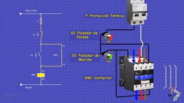 Autorretención De Un Contactor | Circuito De Marcha Y Parada | Enclavamiento