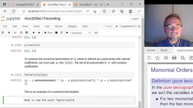 Univariate and Multivariate Polynomials, numeric, exact, symbolic factorizations, monomial orders смотреть онлайн