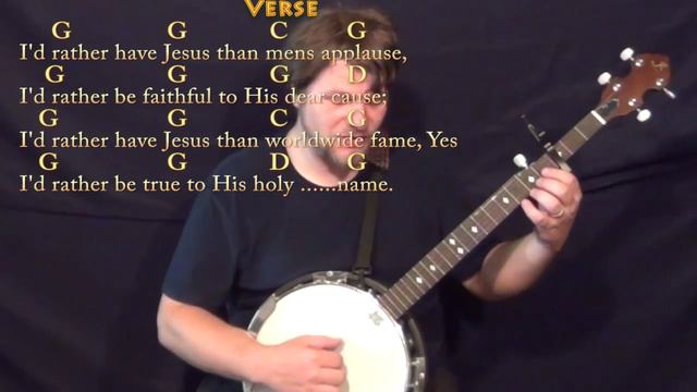 I'd Rather Have Jesus (George Beverly Shae) Banjo Cover Lesson with Chords/Lyrics смотреть онлайн