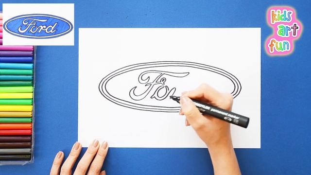 How to draw the Ford Logo смотреть онлайн